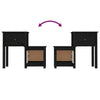 sengeborde 2 stk. 79,5x38x65,5 cm massivt fyrretræ sort