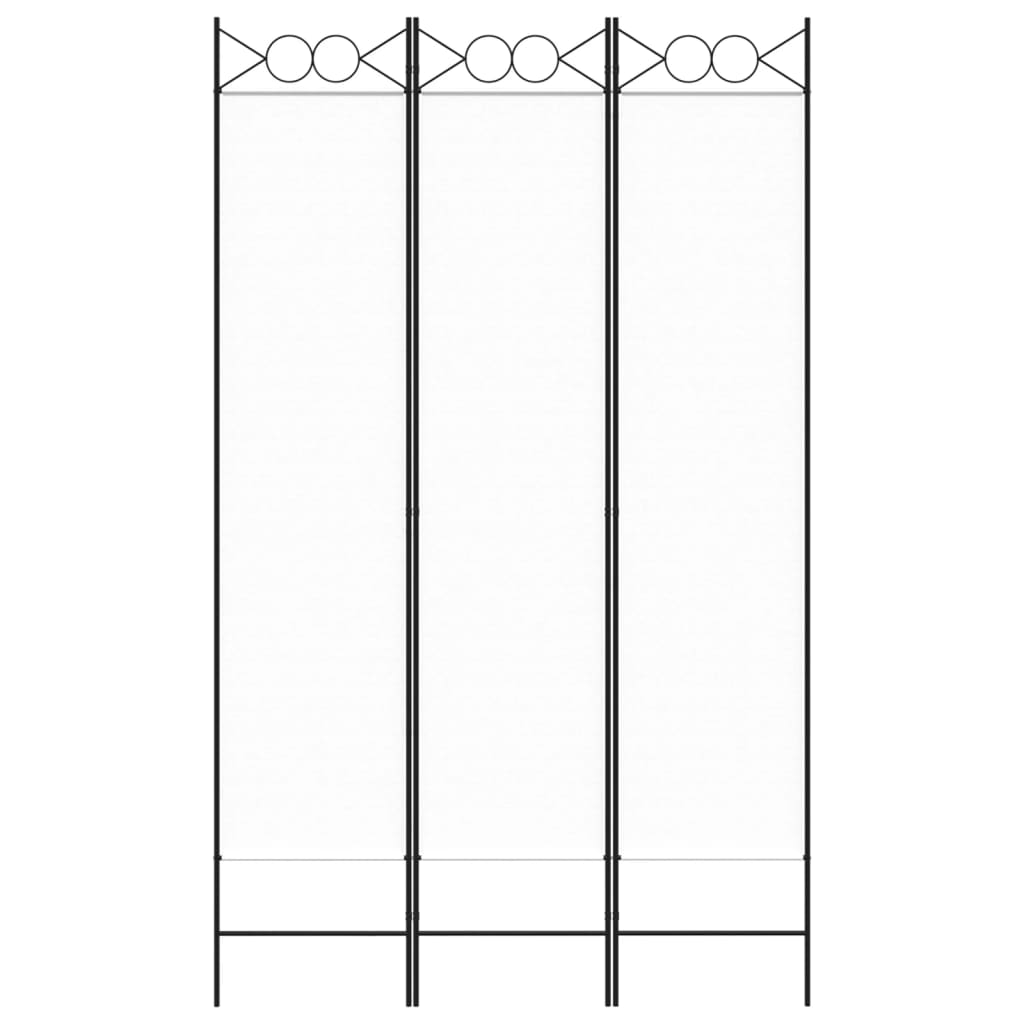 3-panels rumdeler 120x200 cm stof hvid