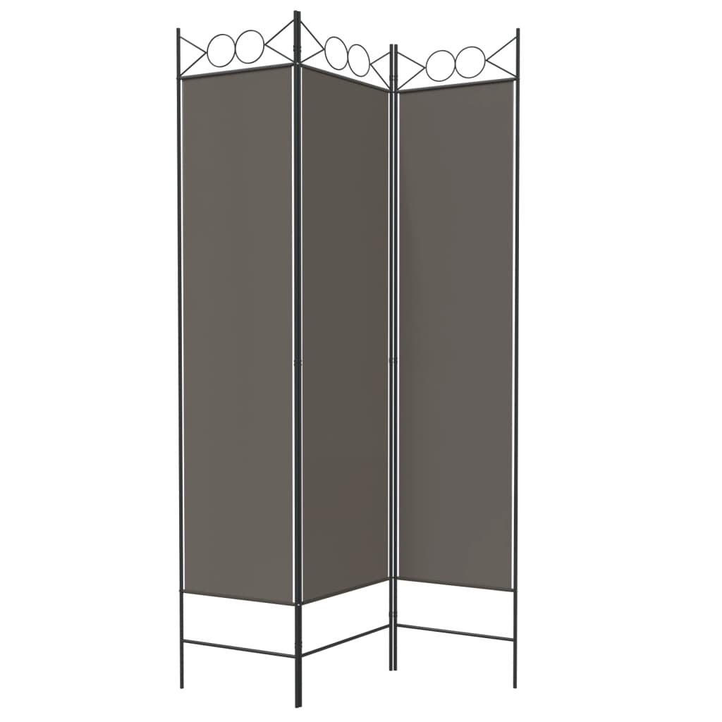 3-panels rumdeler 120x200 cm stof antracitgrå