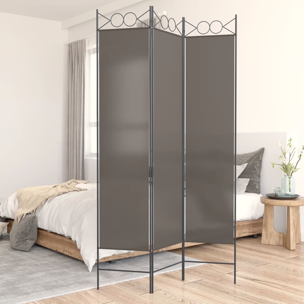 3-panels rumdeler 120x200 cm stof antracitgrå