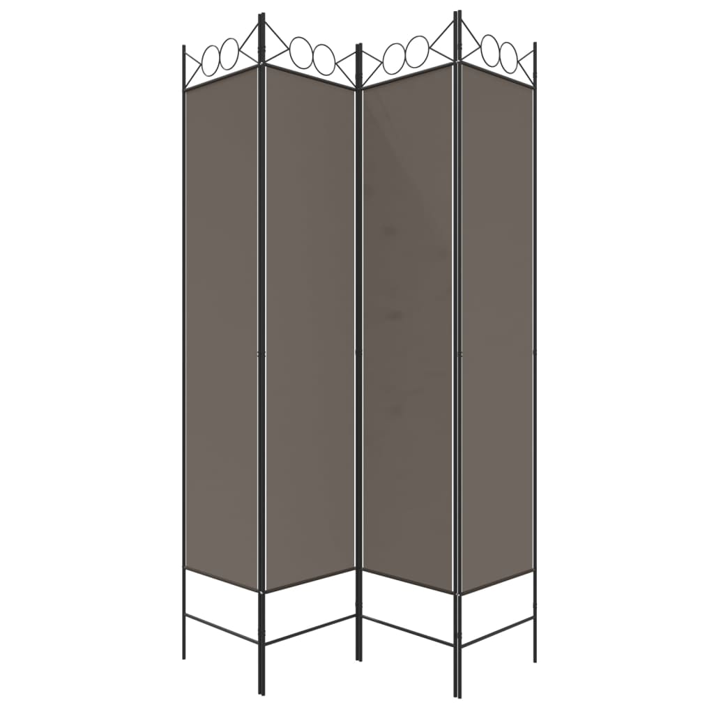 4-panels rumdeler 160x200 cm stof antracitgrå
