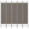 5-panels rumdeler 200x200 cm stof antracitgrå