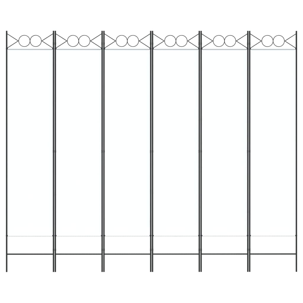 6-panels rumdeler 240x200 cm stof hvid