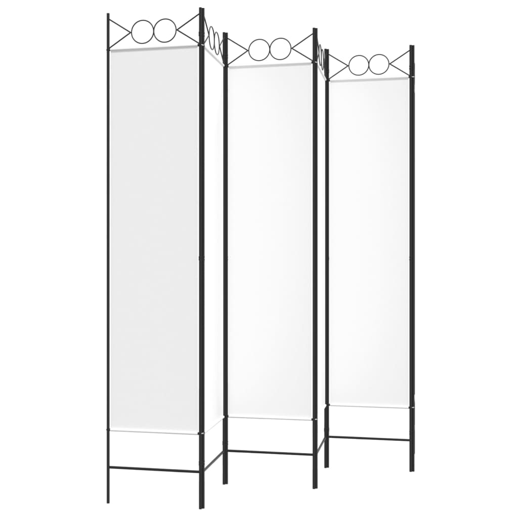 6-panels rumdeler 240x200 cm stof hvid