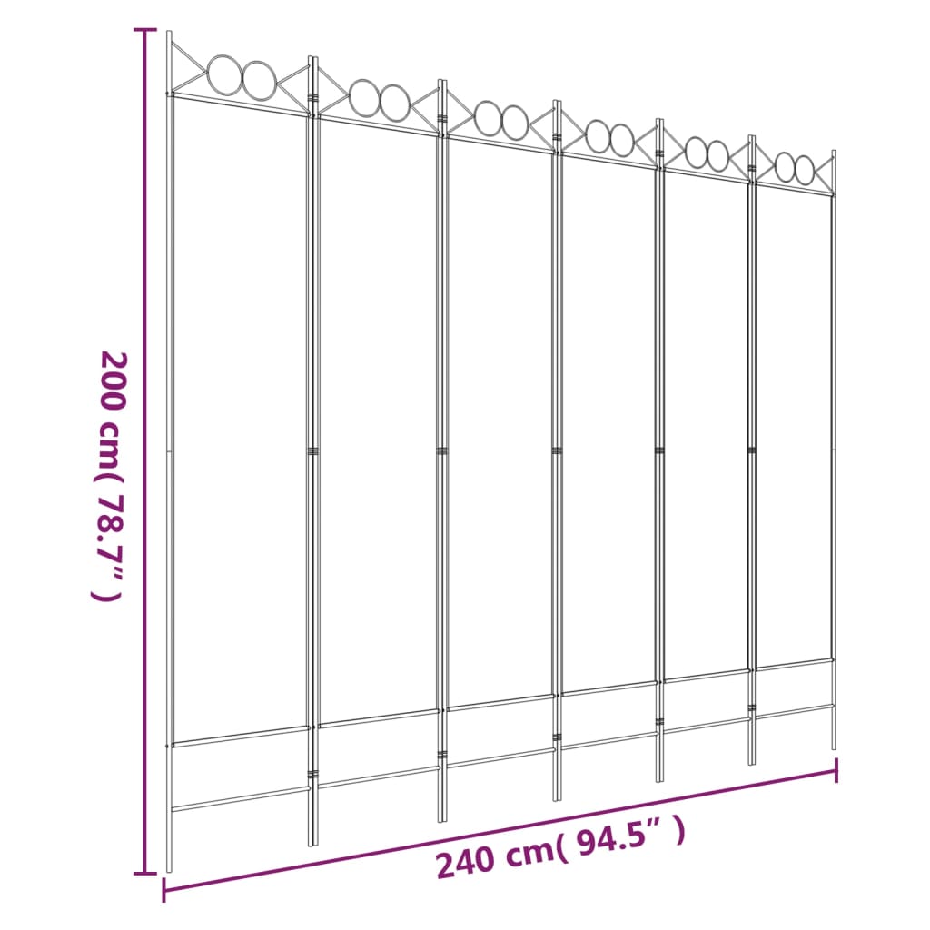 5-panels rumdeler 240x200 cm stof antracitgrå