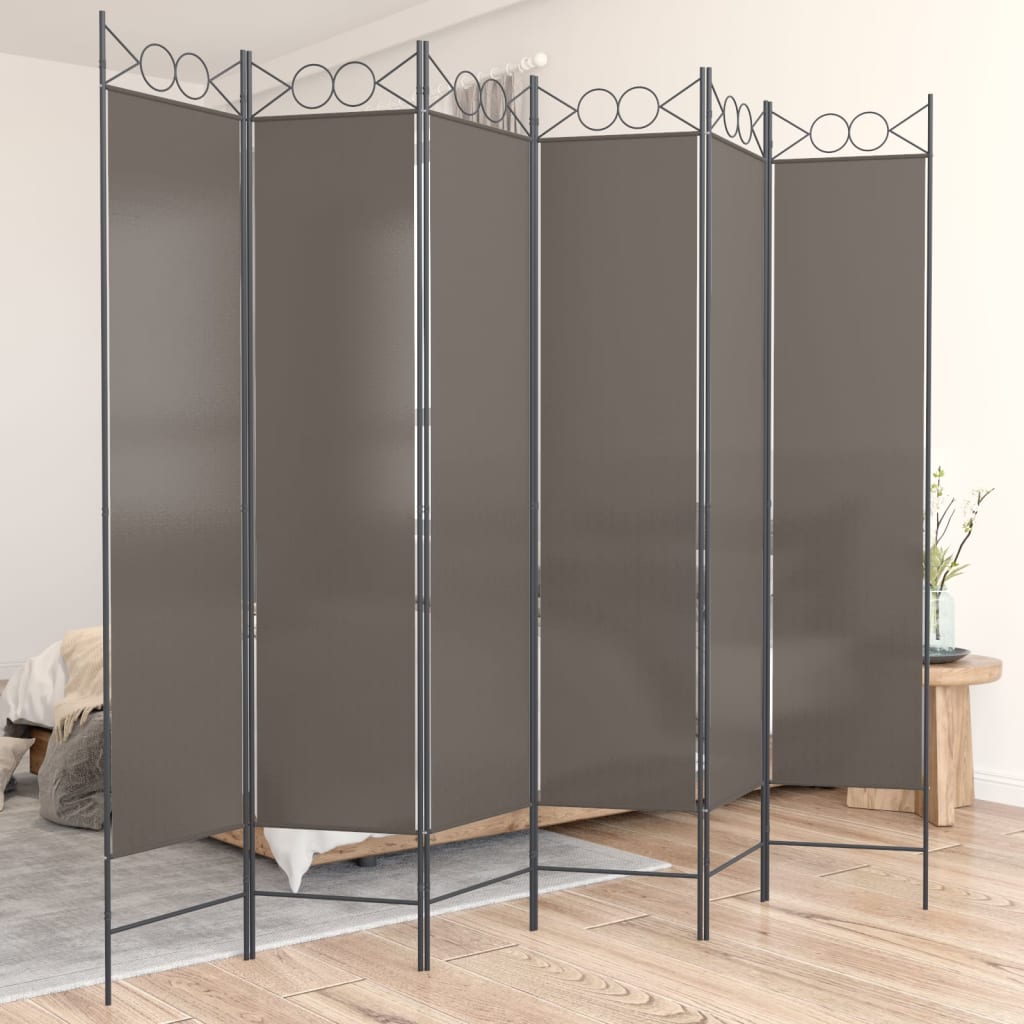 5-panels rumdeler 240x200 cm stof antracitgrå