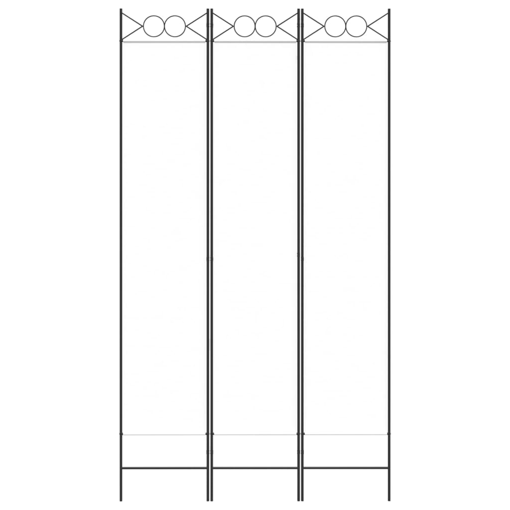 3-panels rumdeler 120x220 cm stof hvid