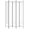 5-panels rumdeler 200x220 cm stof hvid