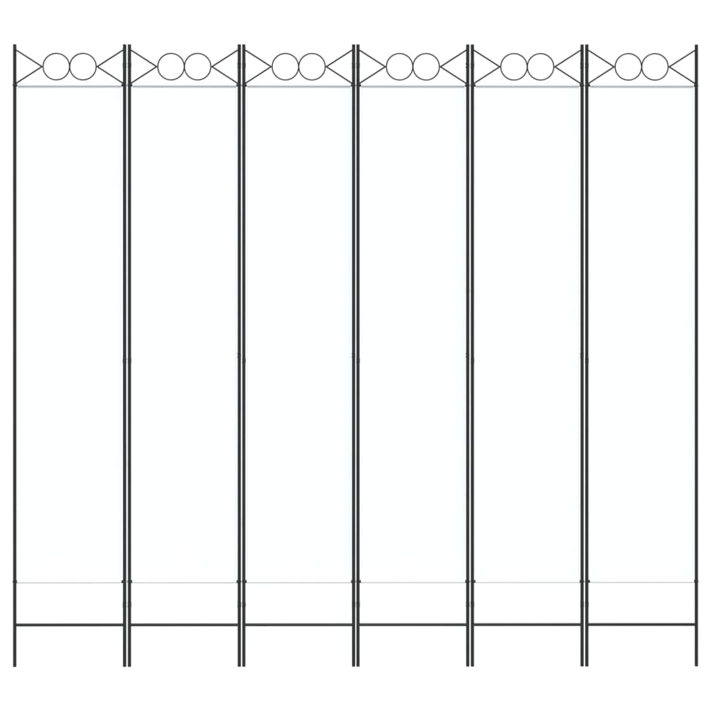6-panels rumdeler 240x220 cm stof hvid