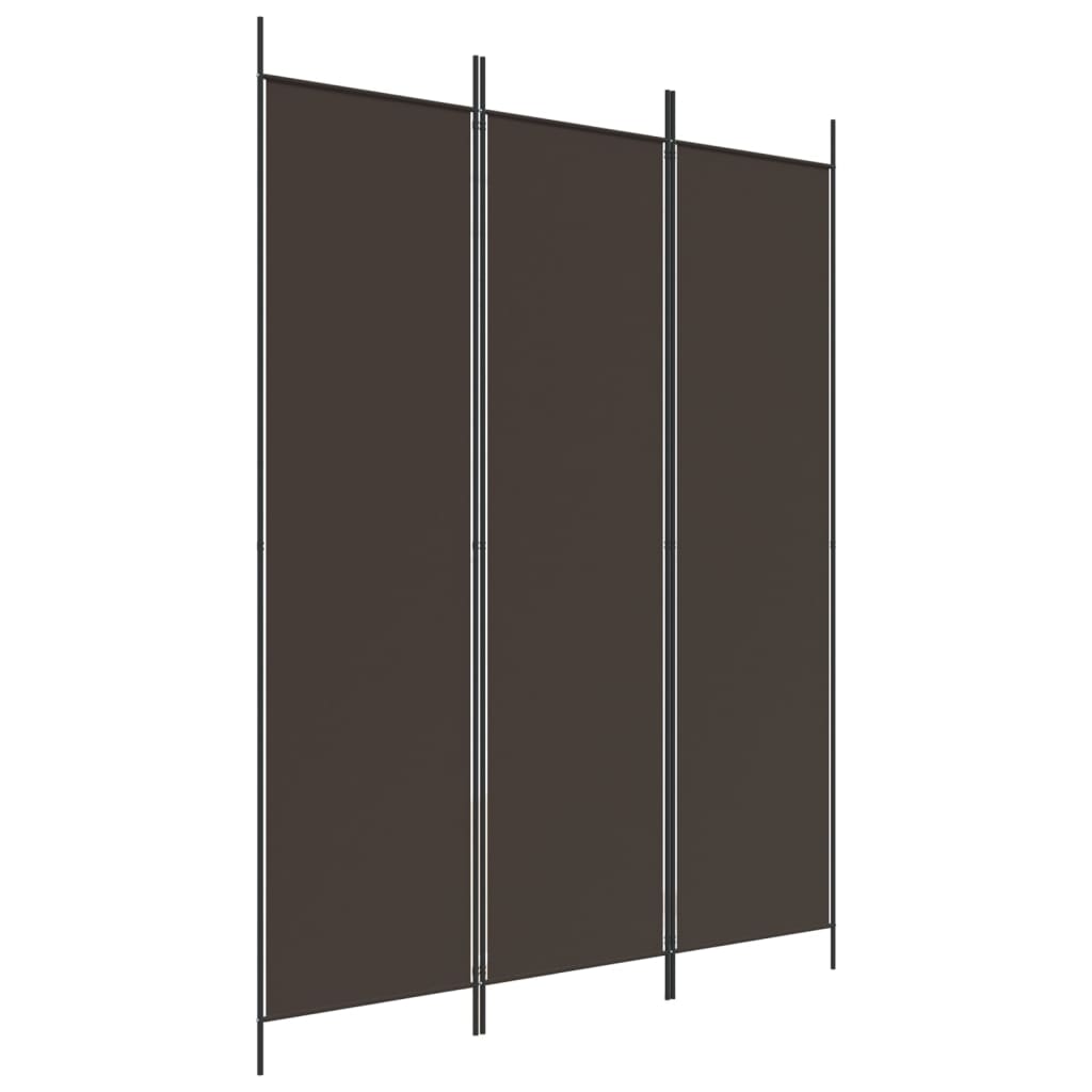 3-panels rumdeler 150x200 cm stof brun