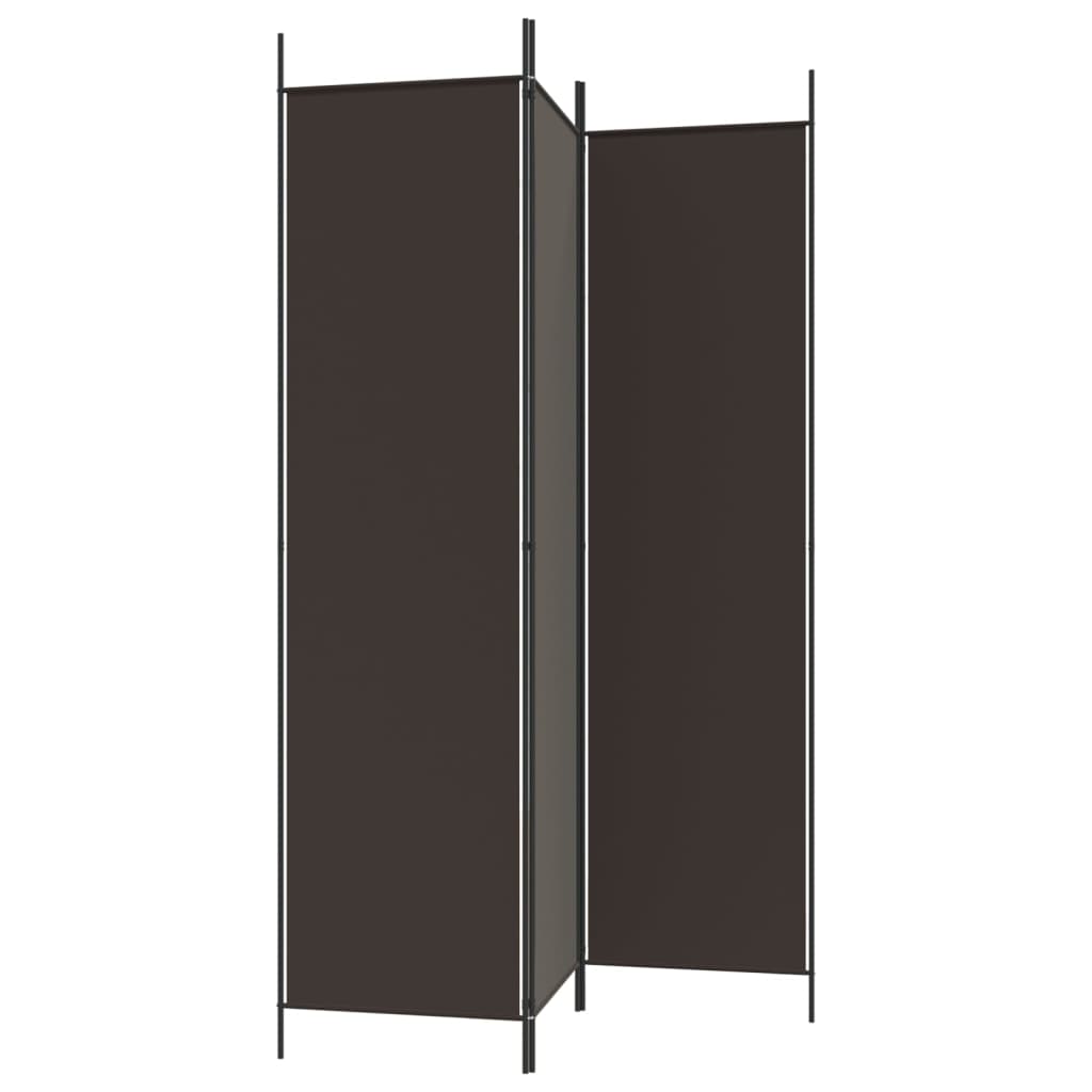 3-panels rumdeler 150x200 cm stof brun