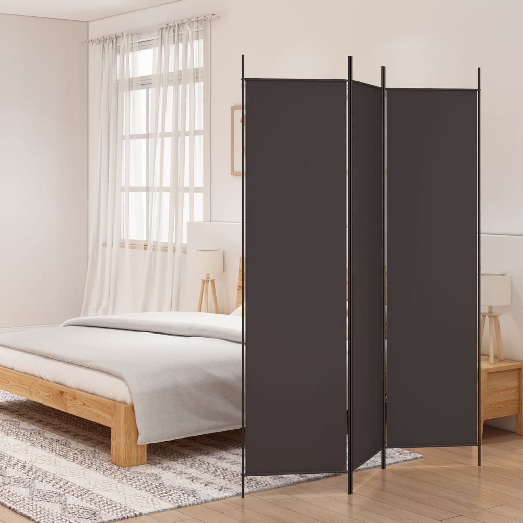 3-panels rumdeler 150x200 cm stof brun