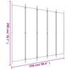 5-panels rumdeler 250x200 cm stof hvid