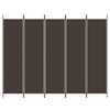 5-panels rumdeler 250x200 cm stof brun