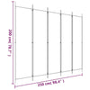 5-panels rumdeler 250x200 cm stof sort