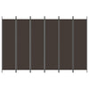 6-panels rumdeler 300x200 cm stof brun