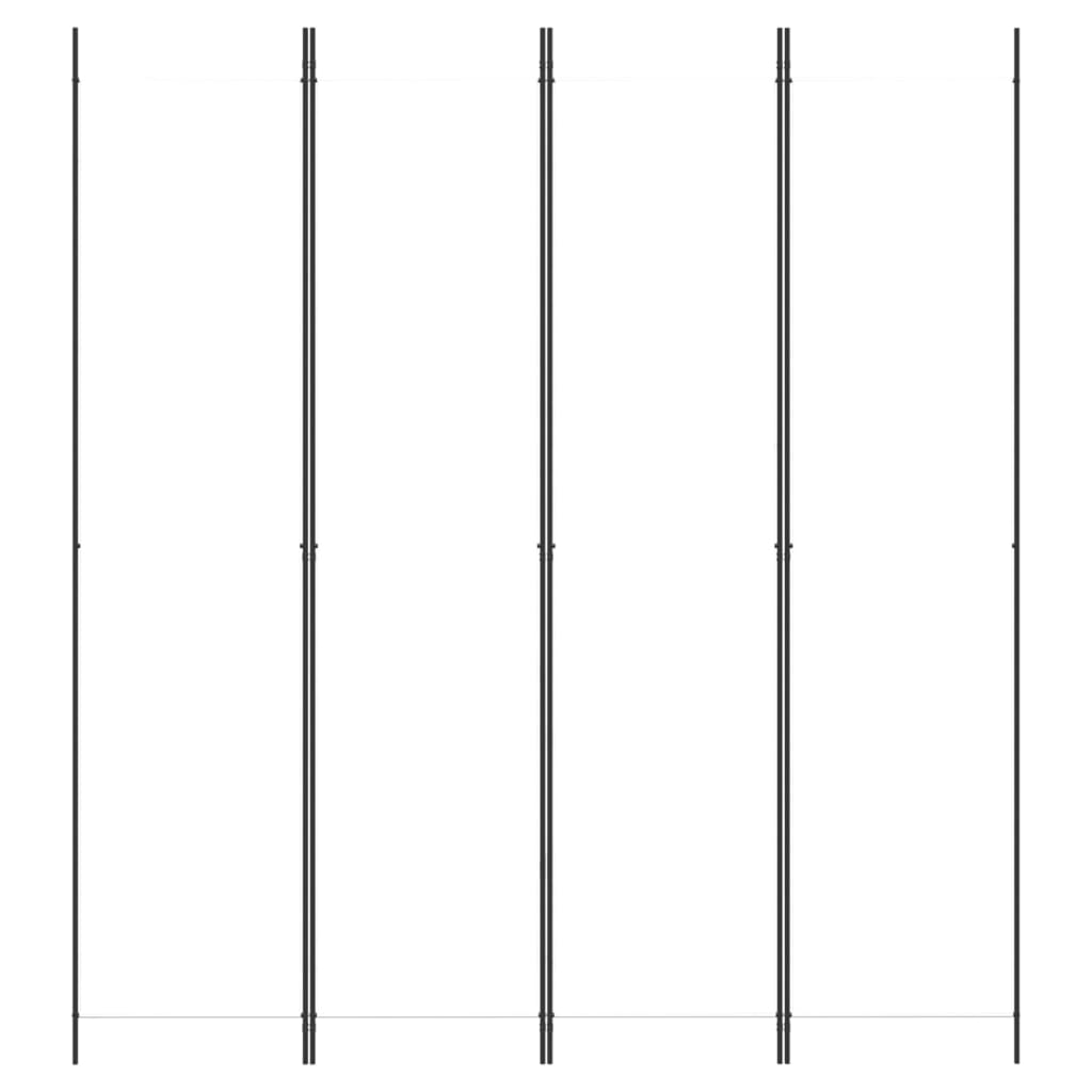 4-panels rumdeler 200x220 cm stof hvid
