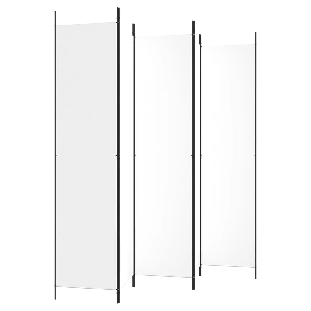 5-panels rumdeler 250x220 cm stof hvid