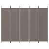 5-panels rumdeler 250x220 cm stof antracitgrå