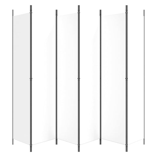 6-panels rumdeler 300x220 cm stof hvid