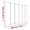 6-panels rumdeler 300x220 cm stof hvid
