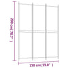 3-panels rumdeler 150x200 cm stof hvid