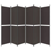 6-panels rumdeler 300x200 cm stof brun