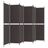6-panels rumdeler 300x200 cm stof brun