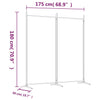 2-panels rumdeler 175x180 cm stof hvid