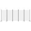 5-panels rumdeler 433x180 cm stof hvid
