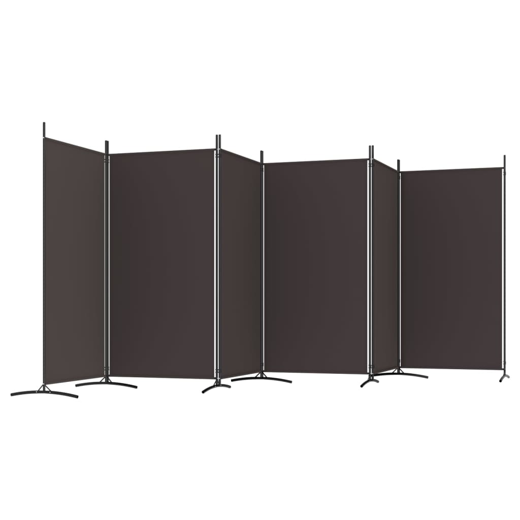 6-panels rumdeler 520x180 cm stof brun