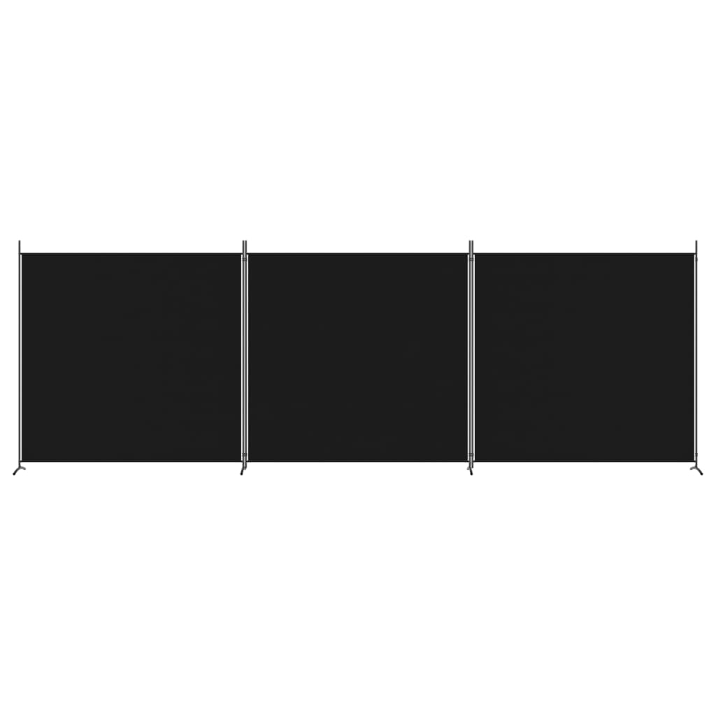 3-panels rumdeler 525x180 cm stof sort