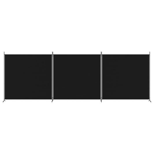 3-panels rumdeler 525x180 cm stof sort