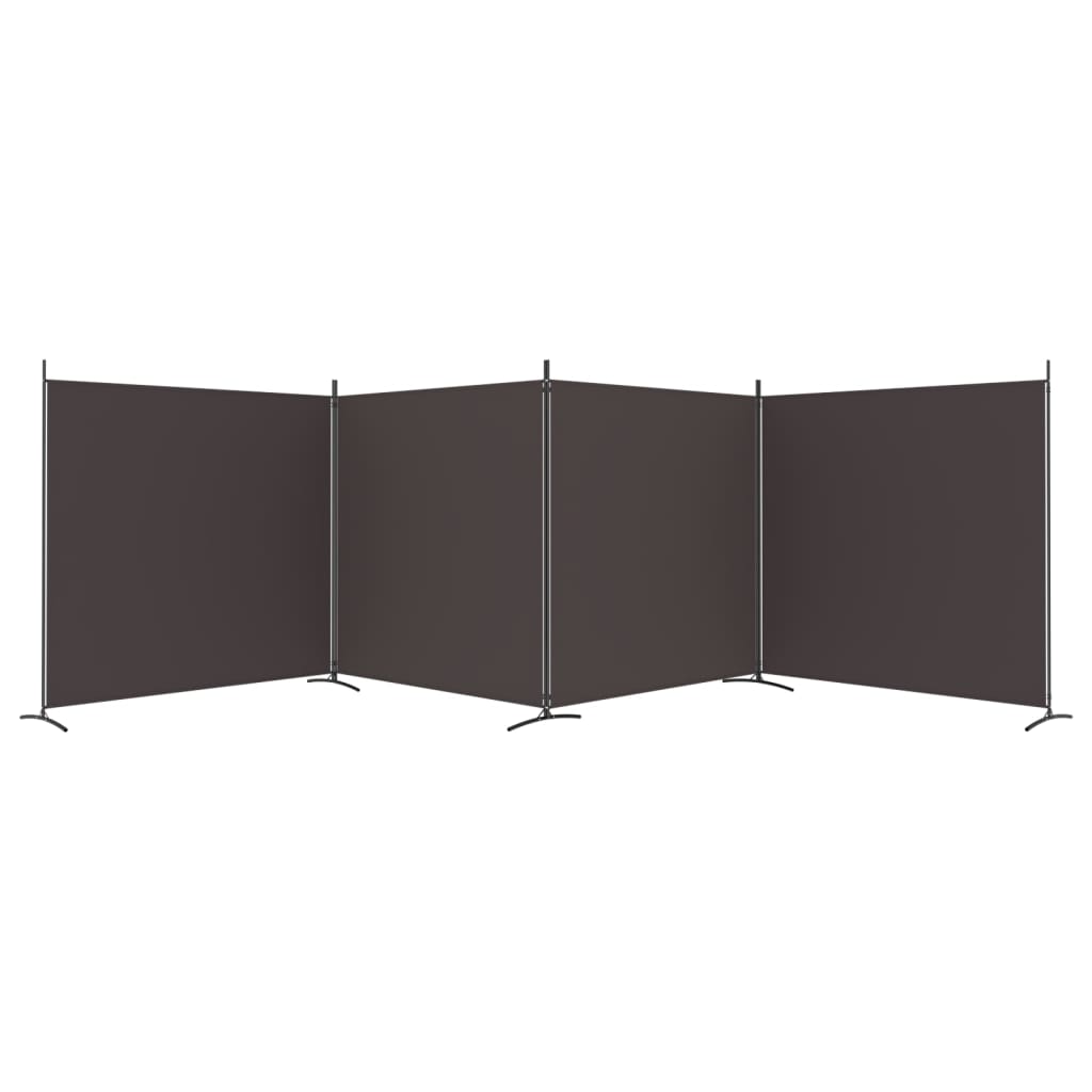 4-panels rumdeler 698x180 cm stof brun