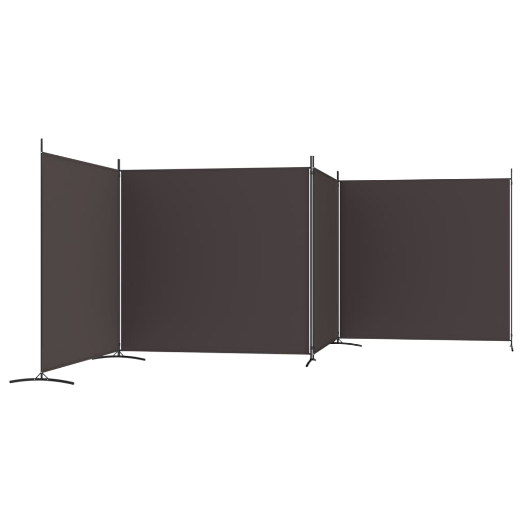 4-panels rumdeler 698x180 cm stof brun