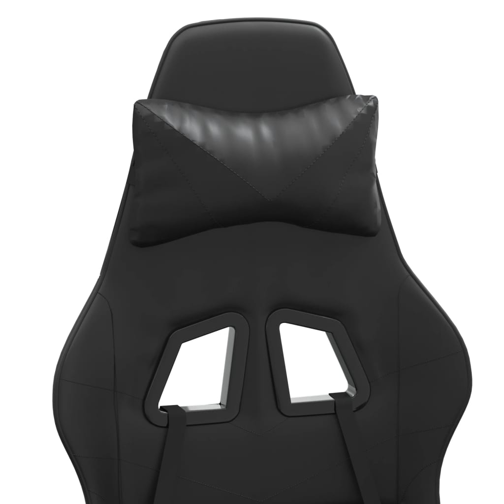 drejelig gamingstol med fodstøtte kunstlæder sort