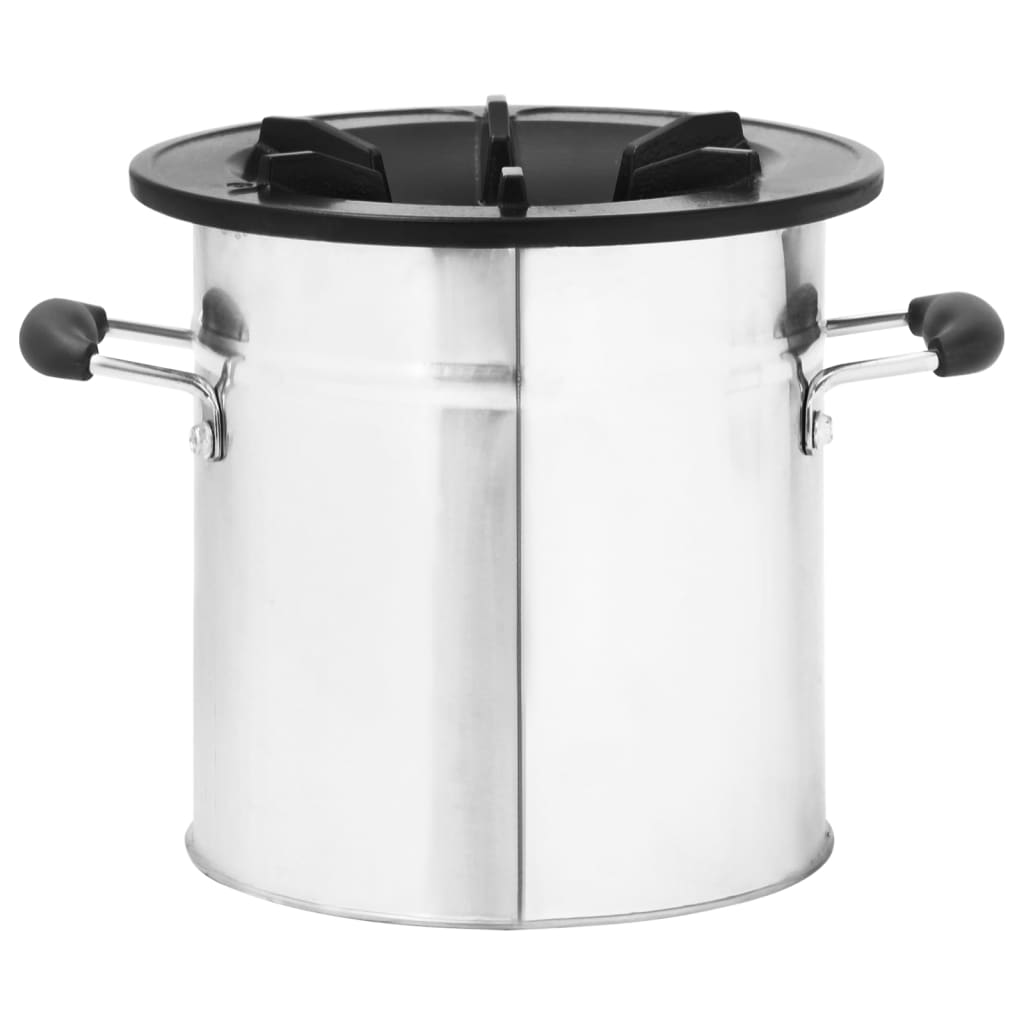 campingovn 45,5x33x25,5 cm rustfrit stål sølvfarvet