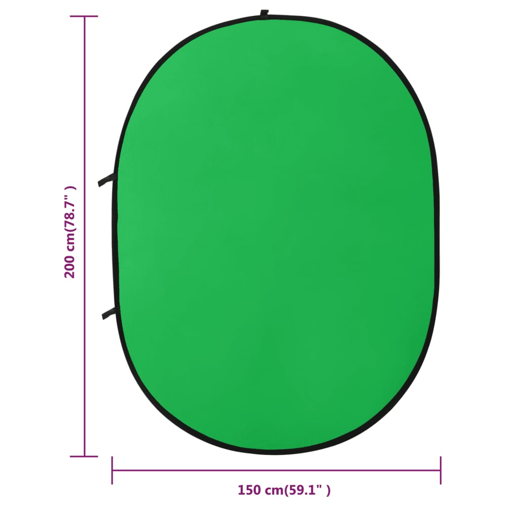 2-i-1 oval fotobaggrund 200x150 cm grøn og blå