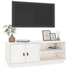 tv-bord 105x34x40 cm massivt fyrretræ hvid