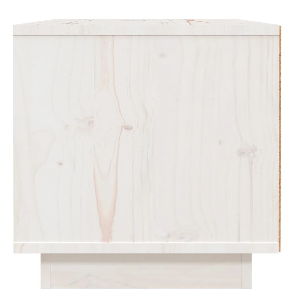 sengebord 40x34x35 cm massivt fyrretræ hvid