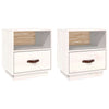 sengeborde 2 stk. 40x34x45 cm massivt fyrretræ hvid