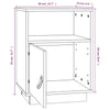 sengebord 40x34x55 cm massivt fyrretræ sort