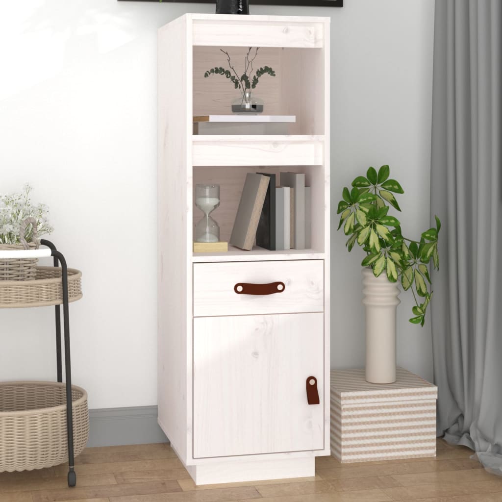 højskab 34x40x108,5 cm massivt fyrretræ hvid