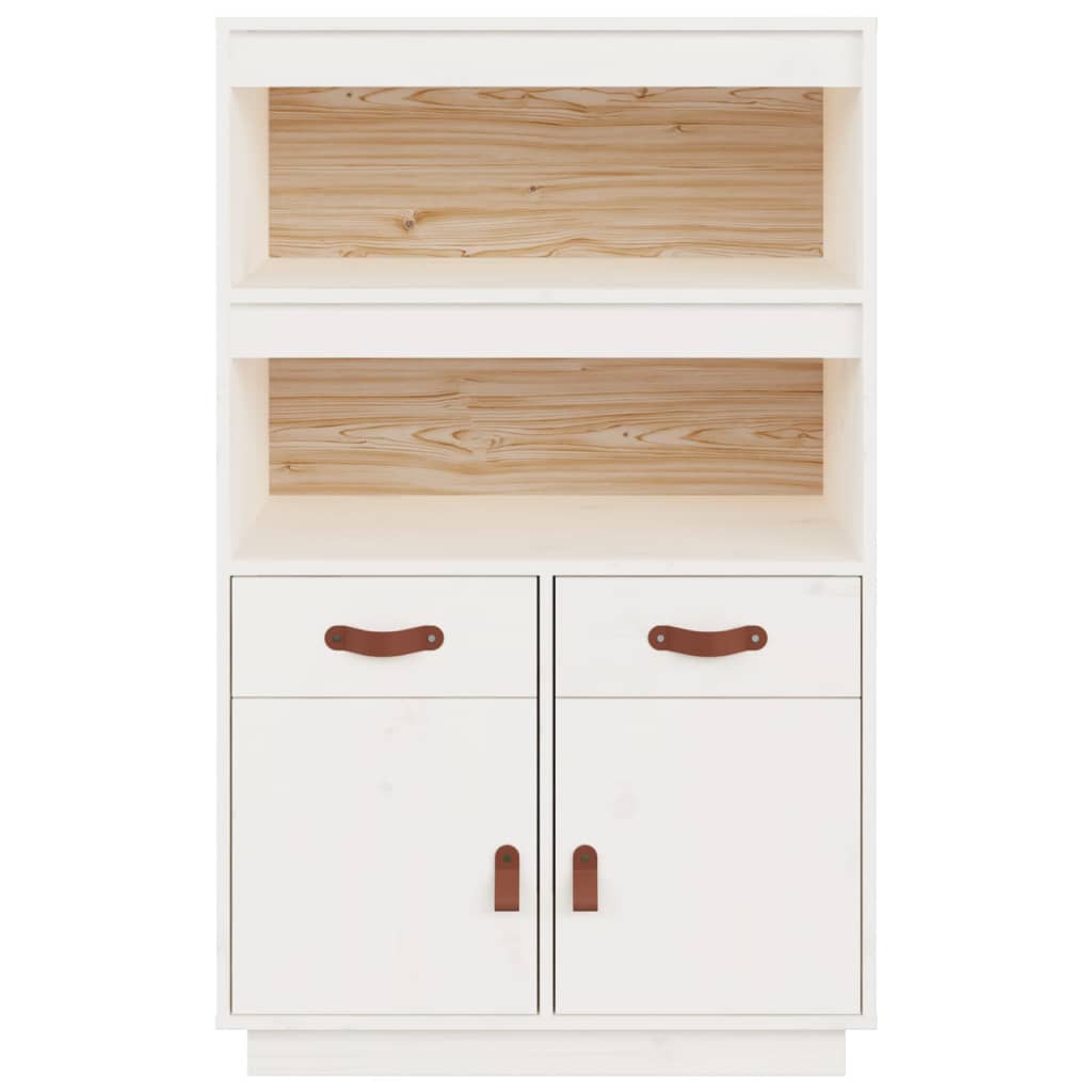 højskab 67x40x108,5 cm massivt fyrretræ hvid
