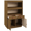 højskab 67x40x108,5 cm massivt fyrretræ gyldenbrun
