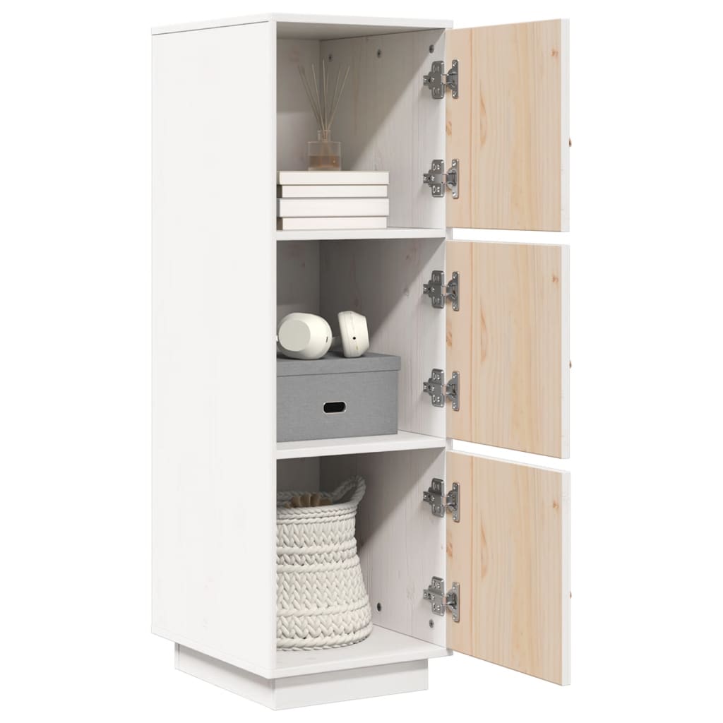 højskab 34x40x108,5 cm massivt fyrretræ hvid