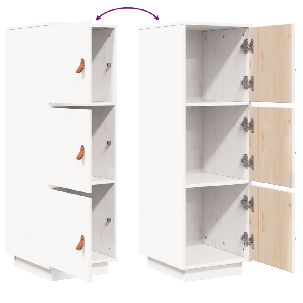 højskab 34x40x108,5 cm massivt fyrretræ hvid