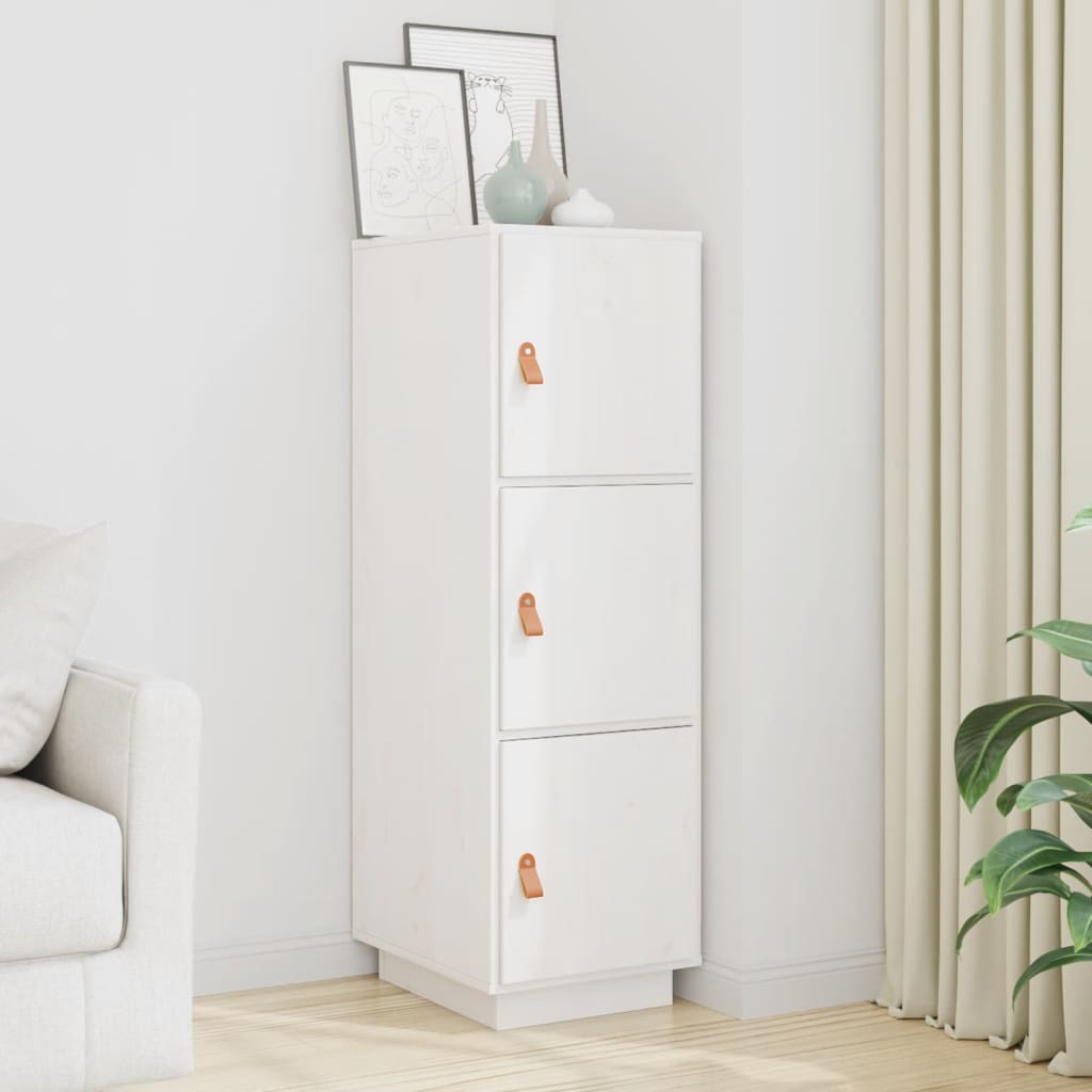 højskab 34x40x108,5 cm massivt fyrretræ hvid
