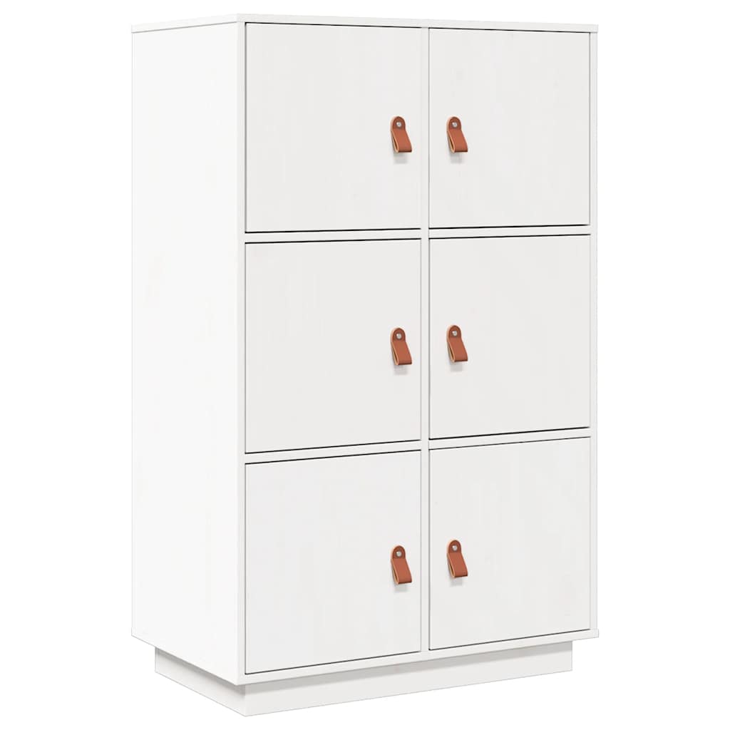 højskab 67x40x108,5 cm massivt fyrretræ hvid