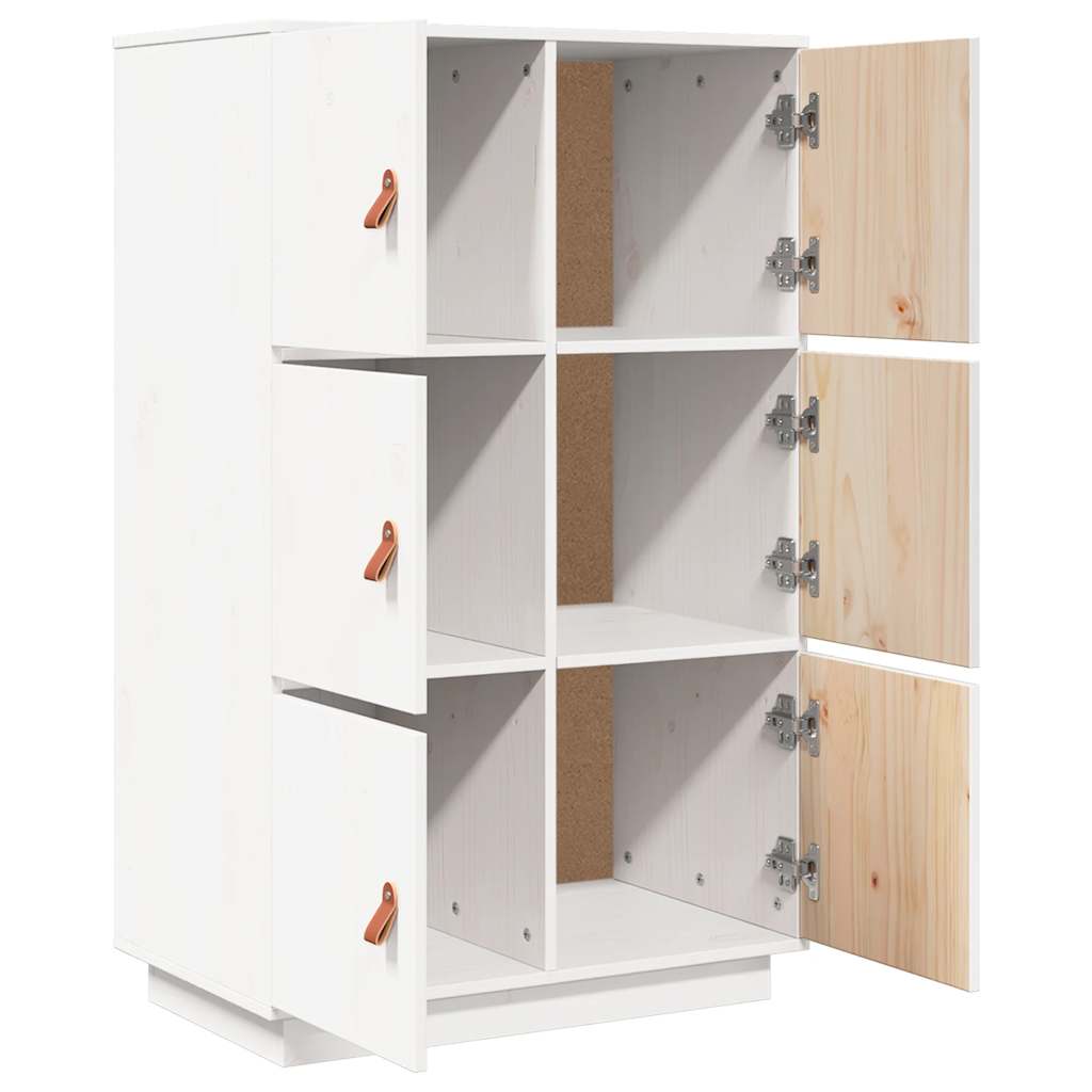 højskab 67x40x108,5 cm massivt fyrretræ hvid